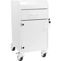 Trippnt Compact Bedside Cart, 1 Locking Drawer, White with White 53405